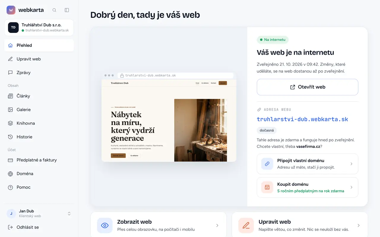 Otevřete Předplatné a faktury