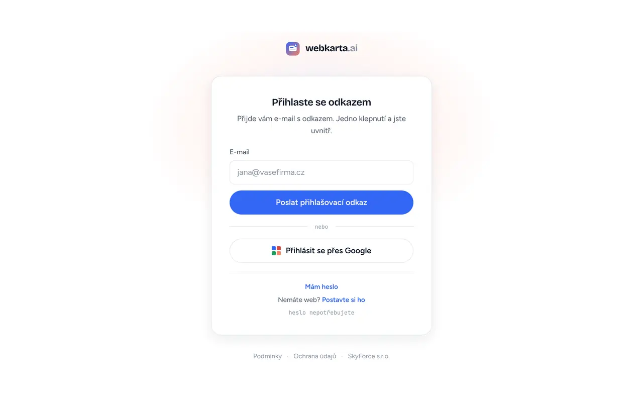 Přihlásit se přes Google