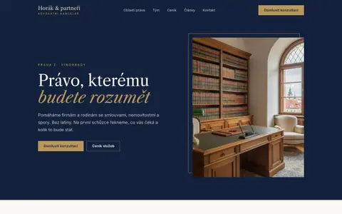 Ukázkový web: Horák & partneři na počítači