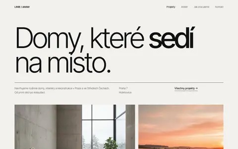 Ukázkový web: Ateliér Linie na počítači
