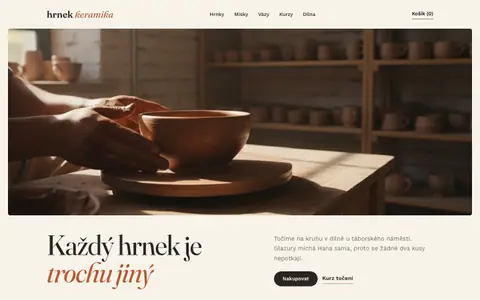 Ukázkový web: Keramika Hrnek na počítači