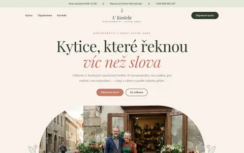 Ukázkový web: Květiny U Kostela na počítači