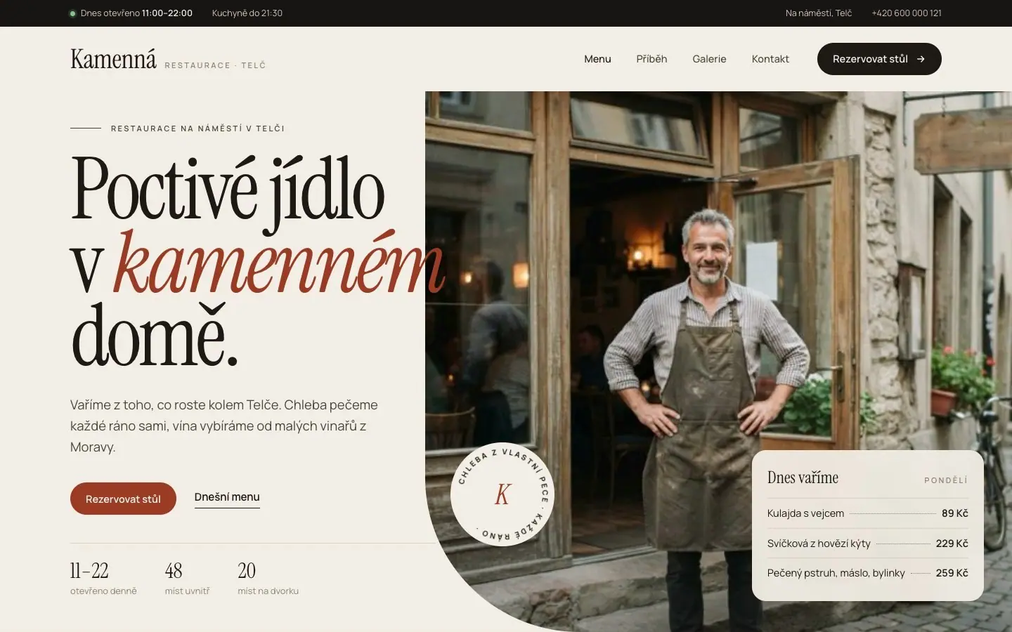 Nový web Restaurace Kamenná
