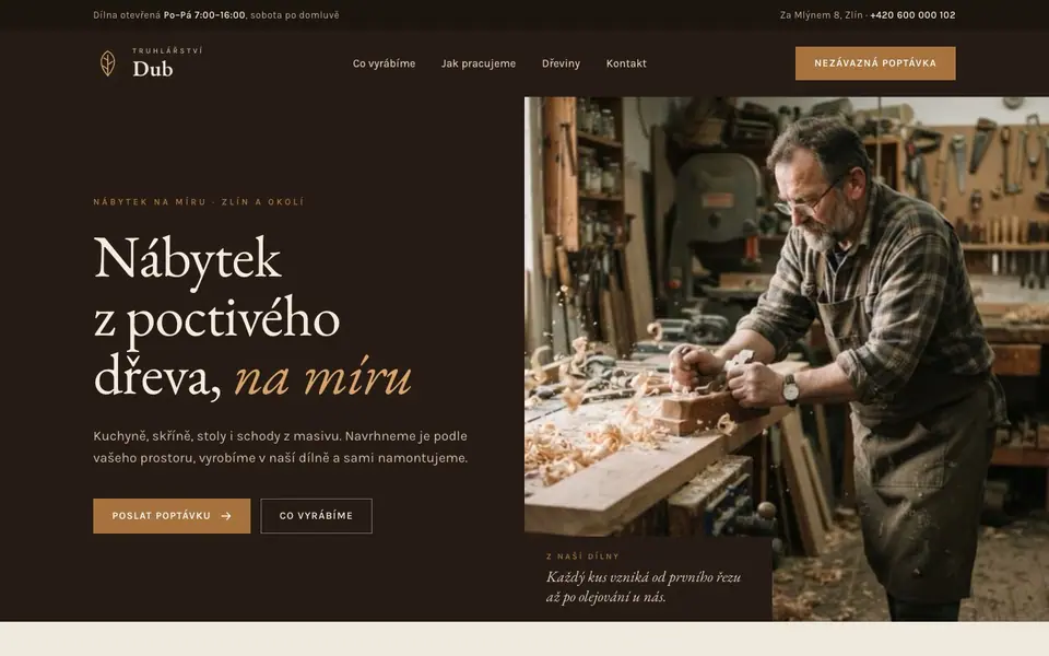 Ukázkový web truhlářství